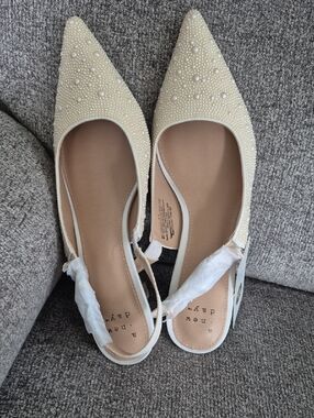 Womens A New Day Pearl Milan Slingback Heels Tan Size 11 nwt